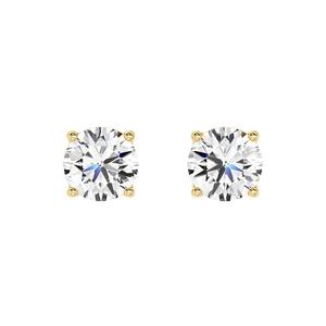 Vêtements quotidiens étincelant classique argent rond Moissanite diamant boucles d'oreilles Solitaire pour femmes bijoux Design élégant - Product Image 4