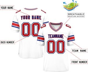 Maillots de football américain à séchage rapide Sportswear Clubwear Polyester Mesh Respirant Manches Rayures Sublimation Logo Nom Numéros - Product Image 2