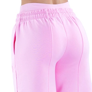 New Arrival Women's Trousers Full Length Sports Running Casual High Waist Sweat Pocket 100% Cotton Loose Fit <b>Elastic</b> Waist - Product Image 2
