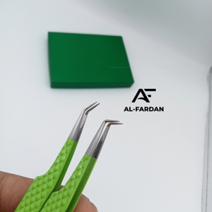 Pinzas para pestañas de 45 y 90 grados, pinzas de volumen con agarre de fibra de Color para loros, extensión de pestañas, cajas de tarjetas con logotipo personalizado, acero inoxidable - Product Image 1
