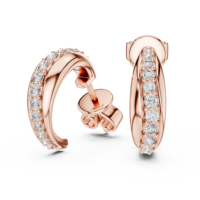 Boucles d'oreilles créoles pavées de moissanite taille ronde en argent sterling 925, certifiées GRA, bijoux de luxe pour femme, cadeau d'anniversaire de mariage