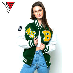 OEM personalizable XL hombres de lana de cuero chaqueta de bombardero casual de invierno Varsity secado rápido grueso cuerno botón de cierre - Product Image 1