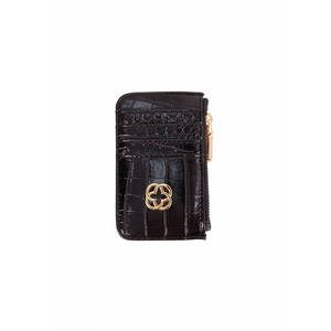 Porte-cartes de visite en PU à motif crocodile noir - Product Image 2