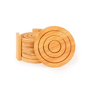 Joli prix sous-verre en bambou filé forme ronde avec support ensemble de 6 pièces vaisselle au design moderne fabriquée à la main à partir de l'usine du Vietnam - Product Image 3