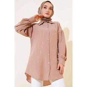 Chemise en vison ornée de perles - Product Image 2