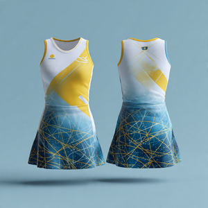 Top de Uniforme de Netball Sublimado para Mujer, Cuello en V, Estampado, Sin Mangas, Jersey de Netball - Product Image 2