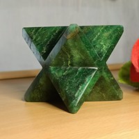 Vente en gros : Étoile de Merkaba de qualité supérieure, mascotte artisanale en agate Muntaha et jade vert, pierre précieuse spirituelle de guérison, objets de collection