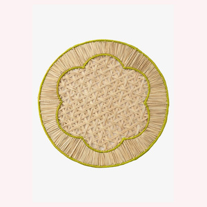 Chemin de table rustique en raphia tissé à la main | Accent de maison bohème-chic 2025 avec jonc de mer naturel et détails en rotin - Product Image 2