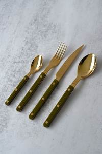 Rustic Vintage Art Designer High Grade <b>Gold</b> Plated And Unique Luxury <b>Cutlery</b> Metal <b>Cutlery</b> <b>Sets</b> - Product Image 4