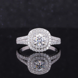 แหวนหมั้นเพชร VVS Moissanite สีเงิน S925แบบกำหนดเองได้หรูหราทอง18K สไตล์น่ารัก IGI ได้รับการรับรองแบบฝังสูงสำหรับผู้หญิง - Product Image 2
