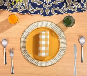 Handcrafted American Style Round <b>Beaded</b> <b>Placemats</b>/pads for Dining Table Wedding Christmas & Family Gatherings Made of Glass - Product Image 6