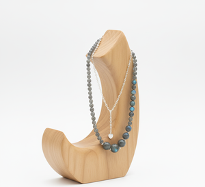 Collar de moda de plata 925 de 18 pulgadas para mujer, cierre anudado a mano, cuentas de piedra de labradorita, diseño geométrico, curación Natural - Product Image 4