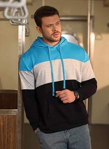 Sudadera de bloque de color para hombre-Sudadera con capucha de manga larga con bolsillo canguro, diseñada para la comodidad, el estilo y la ropa informal diaria - Product Image 5