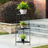 Support de fleurs d'angle pliable étagère de bibliothèque support de boulanger en métal supports de plantes en fer forgé