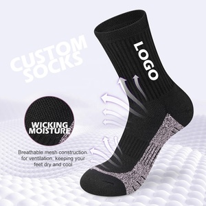 Custom <b>Black</b> Crew Sport <b>Socks</b> With Logo Heat Transfer Printing Breathable Knitted Men's Athletic <b>Socks</b> Summer Use - Product Image 4