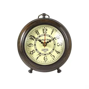 2024 New Arrivals Antique Mango Wood Clock for Table Desk Home Study Living Room Christmas New Year Gift Ideas for Him Her