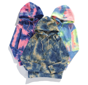 Sweat-shirts tie-dye tendance 2025, sweat-shirts à capuche pour hommes, poche kangourou, tie-dye, polaire d'agneau, sweat-shirt surdimensionné et moelleux, vente en gros - Product Image 2