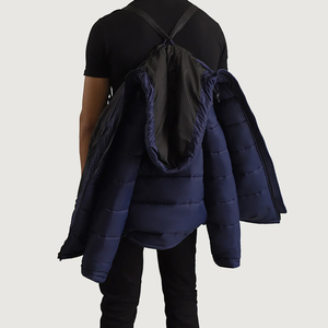 Veste matelassée en toile pour homme élégante et décontractée pour l'extérieur, à capuche, chaude, d'hiver, surdimensionnée, imperméable, chauffante, tendance, streetwear - Product Image 4