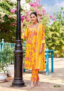 Latest New Dhwaja Export <b>Women's</b> Multi Color Rayon Print <b>Kurta</b>/Kurti Top Bottom Set Naznine Dupatta India Pakistan Ethnic - Product Image 3