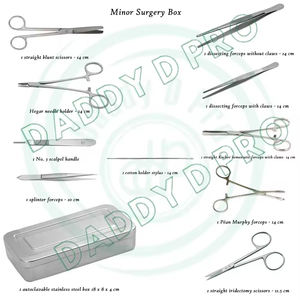 Ensemble d'instruments de chirurgie mineure DADDY D PRO CE ISO, acier inoxydable, porte-aiguilles, pinces, ciseaux, kit manuel réutilisable pour - Product Image 3
