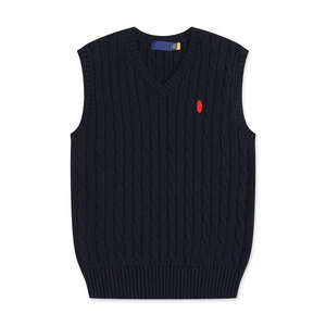 Chaleco de Punto Personalizado de Algodón para Hombre, Estilo Coreano, Cuello en V, a Rayas, Sólido, para Graduación Escolar - Product Image 3