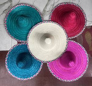 หมวกฟางทำมือสไตล์เม็กซิกันซอมเบรโร่ตกแต่งสำหรับงานเทศกาลหรือจัดแสดง - Product Image 2