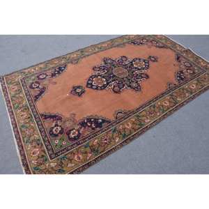 Alfombra turca clásica marrón verde Vintage 4,9X7,9 pies Patchwork tejido plano lana con respaldo de látex para decoraciones de sala de estar - Product Image 2