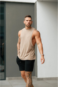 เสื้อกล้ามสำหรับผู้ชายใส่ออกกำลังกายในยิมเสื้อฝึกออกกำลังทำจากผ้าฝ้าย100% ขนาดใหญ่พิเศษโลโก้ออกแบบได้ตามต้องการ - Product Image 6