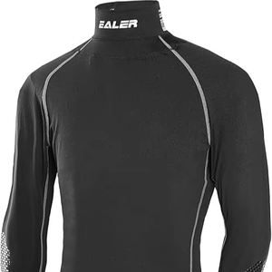 Ice Hockey Base Layer Clothing Anti-cutting Suit <b>Black</b> Breathability Underwear Protection Neck Jersey 100% Polyester Quick Dry - Product Image 1