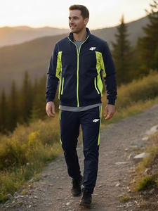 Conjunto Deportivo Informal de 2 Piezas para Hombre, 100% Algodón, Chaqueta y Pantalones Deportivos para Exteriores con Bolsillos Laterales - Product Image 2