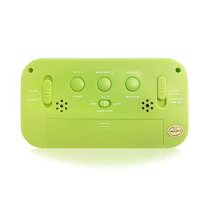 Réveil numérique en bambou avec calendrier et thermomètre pour bureau - Vert - Product Image 4