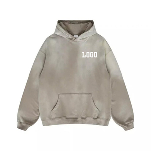 Nouveau sweat à capuche vintage personnalisable en coton 100% pour homme, coupe classique, effet délavé, streetwear d'hiver - Product Image 5