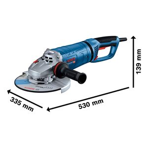 Meuleuse d'angle électrique professionnelle JR bleue de 2700 watts, 27-230 sans fil avec interrupteur à gâchette, 220V, application de polissage - Product Image 1