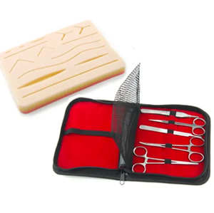 ANAAIF ENTERPRISES - Juego de Instrumentos de Entrenamiento Médico para Estudiantes, Manual, Acero Inoxidable, Certificado CE, Modelo de Práctica, Kits de Sutura - Product Image 1