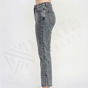 Custom Ladies <b>Denim</b> Pants Latest Designs High Waist Fashionable <b>Denim</b> Jeans Women <b>Trousers</b> Customized Color Breathable Cotton - Product Image 3