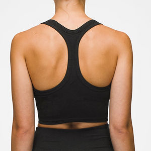 Camisetas sin mangas personalizadas de alta calidad para gimnasio y Fitness para mujer, camisetas de algodón 100% transpirables para entrenamiento de Yoga con técnicas de diamantes de imitación OEM - Product Image 4