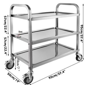 Estante de vino de acero inoxidable para Bar, carrito de cocina para servir comida y vasos de hotel, carrito de bar para catering en casa - Product Image 4