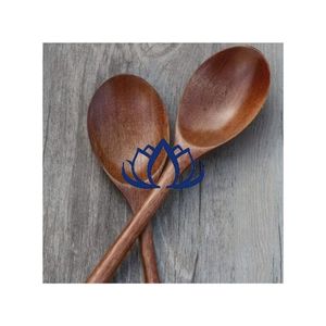 Cuchara de madera de granja de Loto Azul, utensilios de cocina naturales y herramienta de comedor al aire libre - Product Image 1