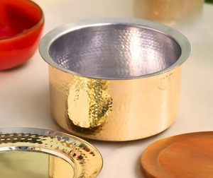 Ollas de cocina tradicionales indias de latón puro y cobre y Handi para servir y cocinar - Product Image 6