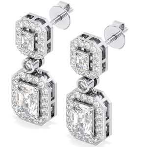 REYES New Design 14K 18K Solid Gold GRA Certified Moissanite <b>Dangle</b> Drop <b>Earrings</b> For Women Luxury Wedding Wear <b>Fine</b> Jewelry - Product Image 4