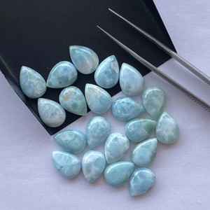 7mm 8mm 9mm Naturel Larimar Lisse Poire Calibré Cabochon Semi Précieux Fabrication de Bijoux Collier Boucle D'oreille Anneau Fournisseur En Ligne - Product Image 2
