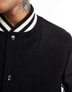 Chaqueta Varsity para hombre, chaqueta Bomber de diseño personalizado, Mangas de cuero, bordado de chenilla, chaqueta universitaria de béisbol Letterman Varsity - Product Image 4