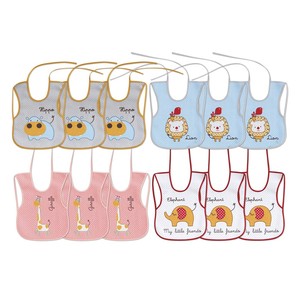 Ensemble de bavoirs pour bébé en tissu éponge avec finition plastique, pour les bébés de 0 à 12 mois, motif animal - Product Image 1