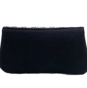 Metallic <b>Silver</b> Striped Seed Bead Crossbody <b>Clutch</b> - Product Image 4