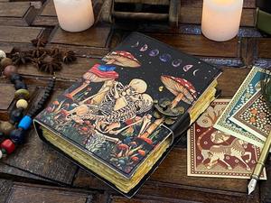 Crâne Amoureux Grimoire Journal relié en cuir Livre de sorts vierge des ombres Sorcière wiccan Journal livre des amoureux cadeau pour Halloween - Product Image 5
