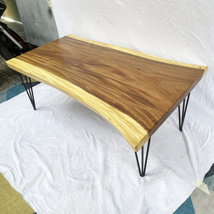Handmade West Indian Mahogany Wood <b>Sofa</b> <b>Table</b> with Hairpin Legs 120x60cm Slab Farmhouse Style BMT065 Living Room Furniture - Product Image 5