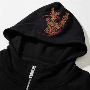 Venta al por mayor 2024 personalizado de alta calidad de los hombres sudaderas con capucha casual liso de los hombres Hip Hop Street Wear cremallera colores sólidos sudaderas con capucha - Product Image 5
