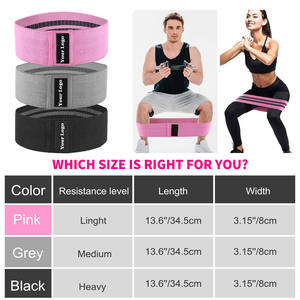 Ensemble de bandes de résistance pour les fesses et les jambes, en tissu élastique antidérapant, avec logo personnalisé - Product Image 4