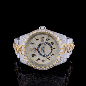 Reloj de Lujo con Diamantes Redondos de Moissanita, Estilo Hip Hop, para Hombre - Product Image 1