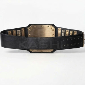 เข็มขัดรางวัลชนะเลิศกีฬามวยปล้ำ KASHI FIGHT GEAR บุหนัง PU เอวสูง ตราสัญลักษณ์ตรงกลางขนาดใหญ่ ปรับขนาดได้ - Product Image 2